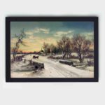 Experience the joy of Christmas morning with this vintage art print by W.C. framed and placed on the wall