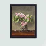 Elevate your home with Apple Blossoms by Heade,hung on the wall with black frame