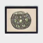 Discover the beauty of Japanese craftsmanship with this Kamisaka Sekka basket art print,hung on the wall