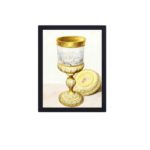 Featuring a stunning golden cup,framed and placed on the wall