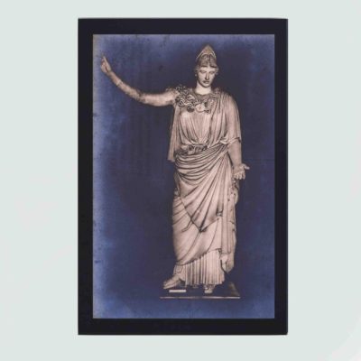 Add the power and wisdom of Athena with this vintage art print,framed and placed on the wall