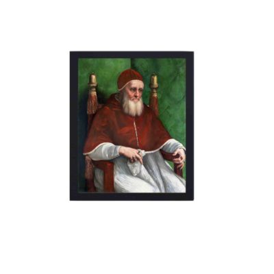 Our Raphael "Portrait of Pope Julius II",framed and placed on the wall