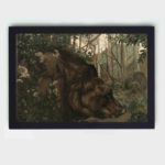 Discover the charm of Baloo the bear in this vintage art print,mounted on the wall