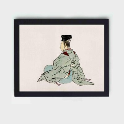 vintage art print showcases an artwork by Kono Bairei,displayed on the wall