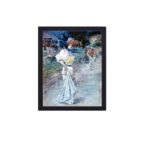 Japanese garden with this exquisite art print by Henry Somm,hung on the wall with black frame.