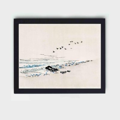 this vintage art print by Kono Bairei,mounted on the wall