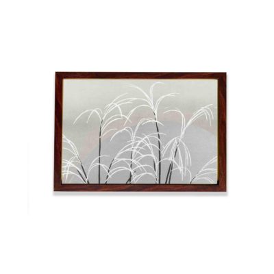 Enhance your decor with this stunning vintage art print of the moon and grasses,displayed on the wall