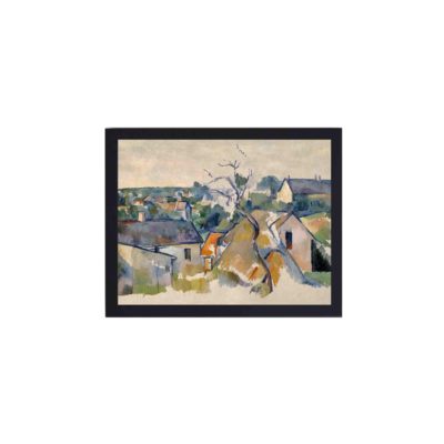 Our Cézanne "Rooftops" print,framed and placed on the wall