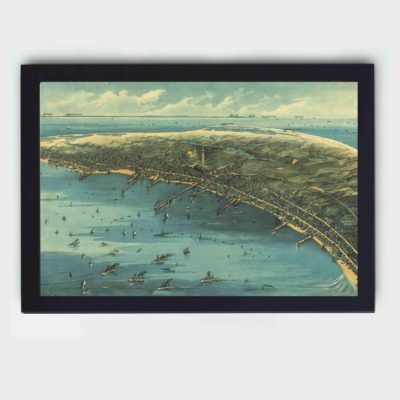 Escape to the charming coastal town of Provincetown with this vintage art print,displayed on the wall