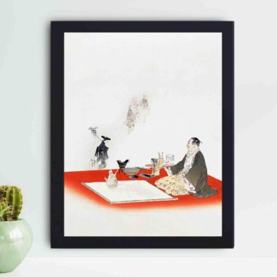 The magic of art with this "Painted figures come to life" print by Ogata Gekko,placed on the wall