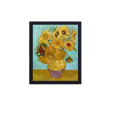 Our vintage Van Gogh "Sunflowers" canvas print,mounted on the wall