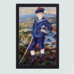 Discover the charm of Renoir's "Sailor Boy" portrait with this vintage art print,displayed on the wall