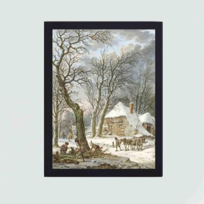 Tranquility of winter in this vintage art print by Pieter Pietersz Barbiersmounted on the wall