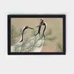 Discover the elegance of Japanese art with this Kamisaka Sekka crane print,displayed on the wall