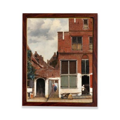 This stunning vintage art print of "The Little Street" by Johannes Vermeer,displayed on the wall