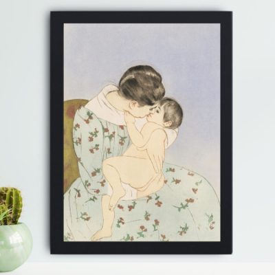 Love with Mary Cassatt's Mother Kiss. High-quality canvas print,mounted on the wall