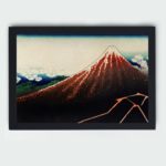 Enhance your decor with this stunning vintage art print of Mount Fuji by Katsushika Hokusai,hung on the wall