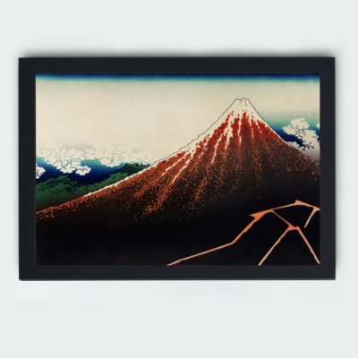 Enhance your decor with this stunning vintage art print of Mount Fuji by Katsushika Hokusai,hung on the wall