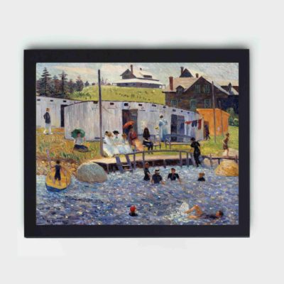 Experience the joy of summer with "The Bathing Hour, Chester, Nova Scotia" by William James Glackens,mounted on the wall