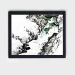 the breathtaking beauty of a Waterfall in this vintage art print by Kono Bairei,placed on the wall