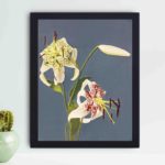 This stunning vintage art print of lilies by Kazumasa Ogawa,displayed on the wall