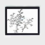 the serene beauty of Bamboo in this vintage art print by Kono Bairei,placed on the wall