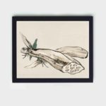 this stunning vintage art print of a lotus root by Kono Bairei,placed on the wall