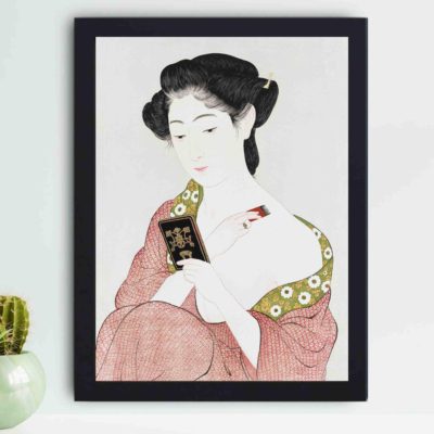 Experience the beauty of Japanese aesthetics with this Goyo Hashiguchi art print,framed and placed on the wall