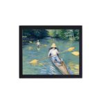 Bring the serene beauty of the water into your home with Caillebotte's "Skiffs."mounted on the wall with black frame