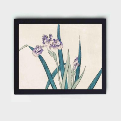 the vibrant beauty of Irises in this vintage art print by Kono Bairei,placed on the wall