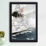 Witness the power of the Japanese Navy with this vintage art print,mounted on the wall