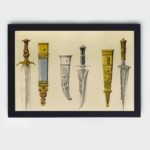 Explore the artistry of daggers and sheaths with this vintage print by Sir Matthew Digby Wyatt,placed on the wall