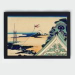 this stunning vintage art print of Toto Asakusa Honganji by Katsushika Hokusai,placed on the wall