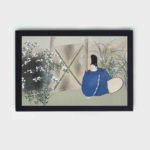 Discover the tranquility of a Japanese garden with this Kamisaka Sekka vintage art print,mounted on the wall