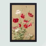 The beauty of a summer field into your home with this vibrant poppy print,mounted on the wall