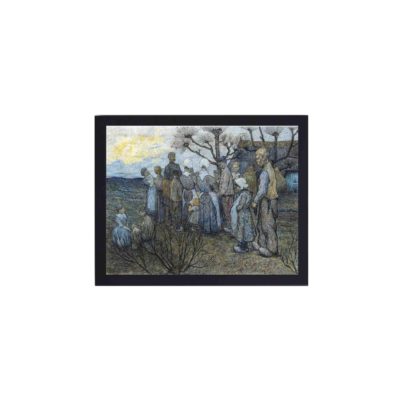 This vintage art print of "Field Preaching" by Richard Roland Holst,mounted on the wall