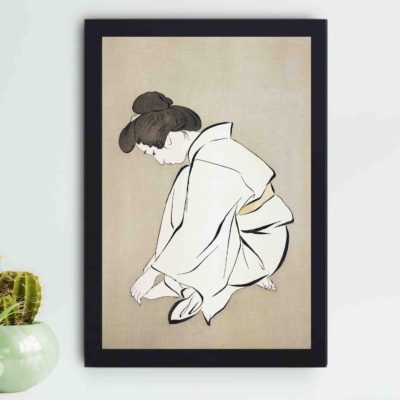 Experience the beauty of everyday life with this Goyo Hashiguchi art print,mounted on the wall