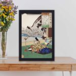 Kakinomoto no Hitomaro by Utagawa Kuniyoshi. Immerse yourself in the serenity of old Japan, kept on a table