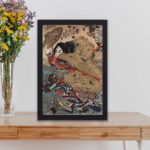 this captivating vintage art print of Kinhyoshi Yorin, the hero of the Suikoden,placed on the wall