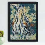 Witness the power and beauty of the Kirifuri Falls in this vintage art print by Katsushika Hokusai,placed on the wall