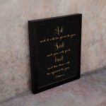 Matthew 7:7 Bible Wall Art - Ask and It Will Be Given, Seek and You Will Find, Knock and The Door Will Be Opened. displayed on the wall in a black frame