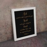 Matthew 7:7 Bible Wall Art - Ask and It Will Be Given, Seek and You Will Find, Knock and The Door Will Be Opened. displayed on the wall in a white frame