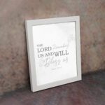 Infidu The Lord Remembers Us And Will Bless Us Psalm 115 12 Bible Verse Wall Art white frame on the wall