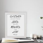 Children Are A Gift From The Lord Psalm 127:3 Bible Verse Wall Art in black text on white background with modern design. displayed on the table in a white frame