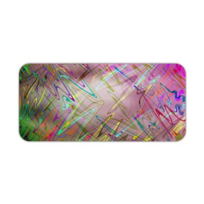 Infidu Artistic Desk Pad with an abstract marbled design in pastel colors pink, blue, green, and yellow with paint-like strokes and splatters. Desk Pad kept on a plain white background