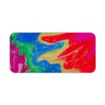 Infidu Artistic Desk Pad with swirling, marbled pattern in vibrant colors of red, blue, purple, green, and yellow. Desk Pad kept on a plain white background