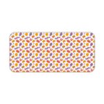 Desk pad with orange and yellow spots on a white background, featuring a playful and lively design. Desk Pad kept on a plain white background