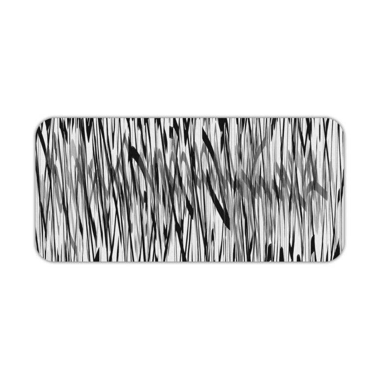 Infidu Artistic Patterns Desk Pad with vertical black and white lines creating a dense, forest-like pattern and optical illusion effect. Desk Pad kept on a plain white background