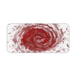 Infidu Artistic Desk Pad with a swirling vortex pattern in red, white, and black. Desk Pad kept on a plain white background