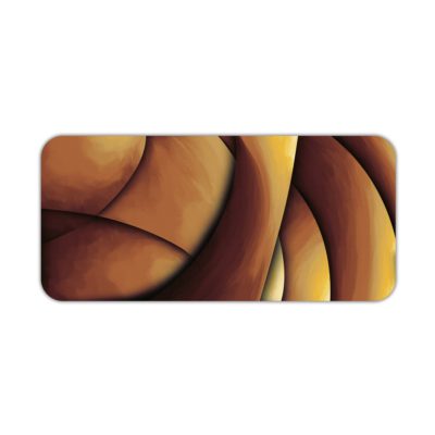 Infidu Artistic Patterns Desk Mat featuring a smooth, curvy abstract design in soft beige, light brown, and pinkish tones. Desk Pad kept on a plain white background